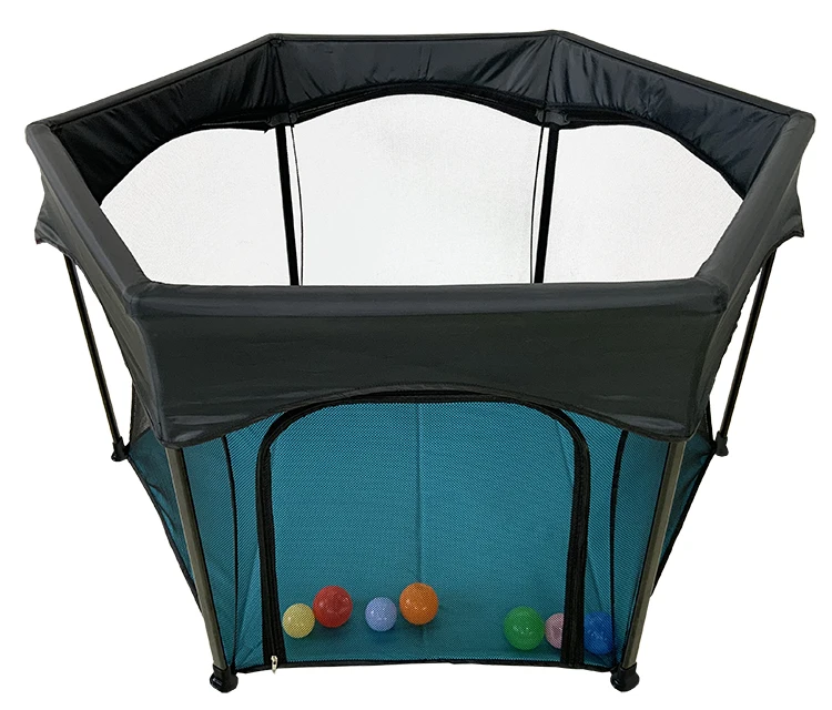 Indoor Outdoor Safety Fence Hexagonal Folding Baby Playpen Yard Kids Playard