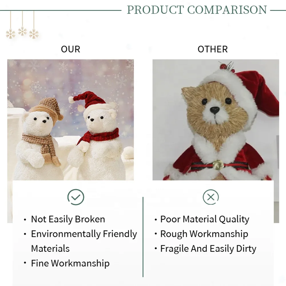 Christmas white large polar bear decorative ornaments shopping mall living room decoration