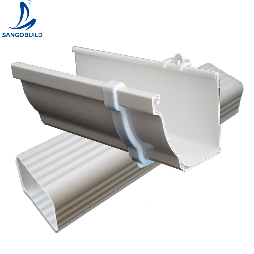 30years Pure Pvc/ASA Pressure Resistance Rain Water Gutter Roofing Gutter System for House Protect Withe Black