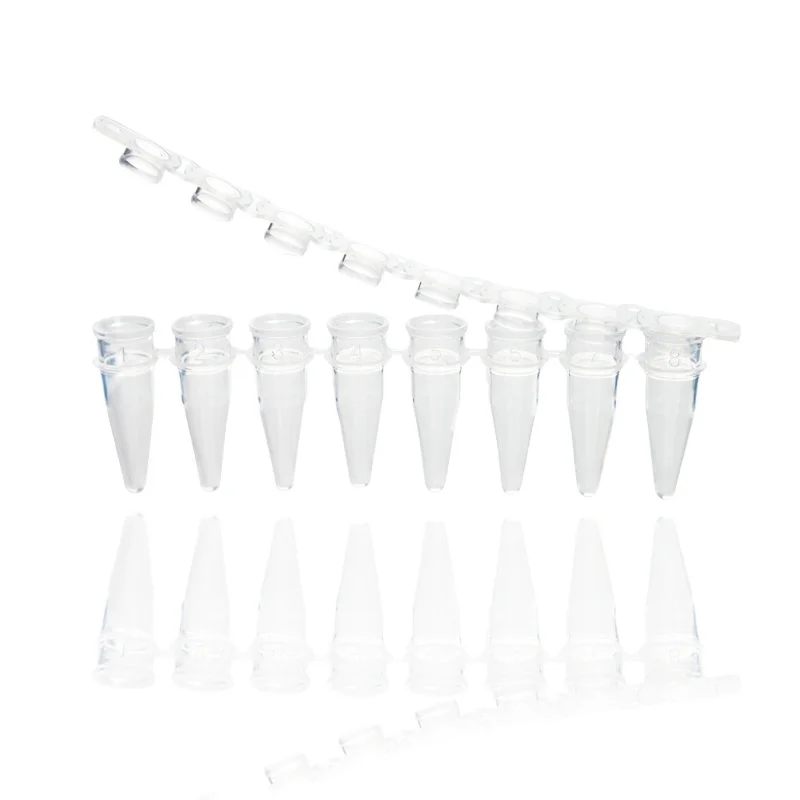 Factory Direct Supply Pcr Tube Lab Disposable Plastic 0.2ml 8 Strips Tube Pcr