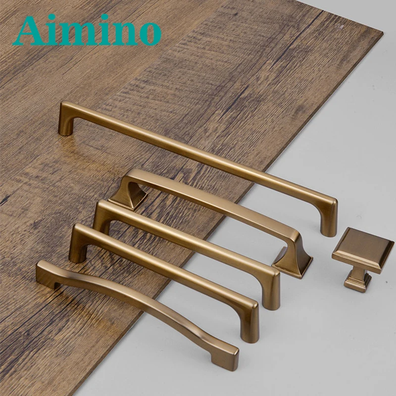 AIMINO  OEM Kitchen Cabinet Zinc Alloy Handle Furniture Accessories Antique Bronze Cabinet Handle