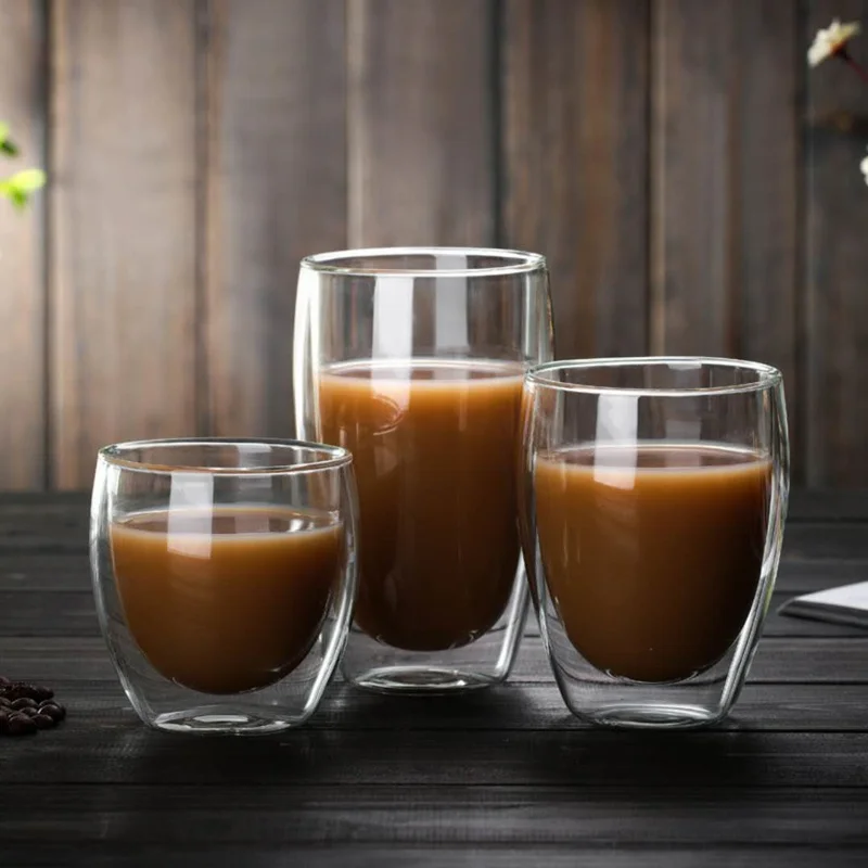 
popular espresso cup borosilicate glass double wall insulated coffee mug low cost without handle 