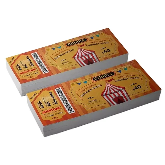 Custom event raffle lottery scratch tickets printing service
