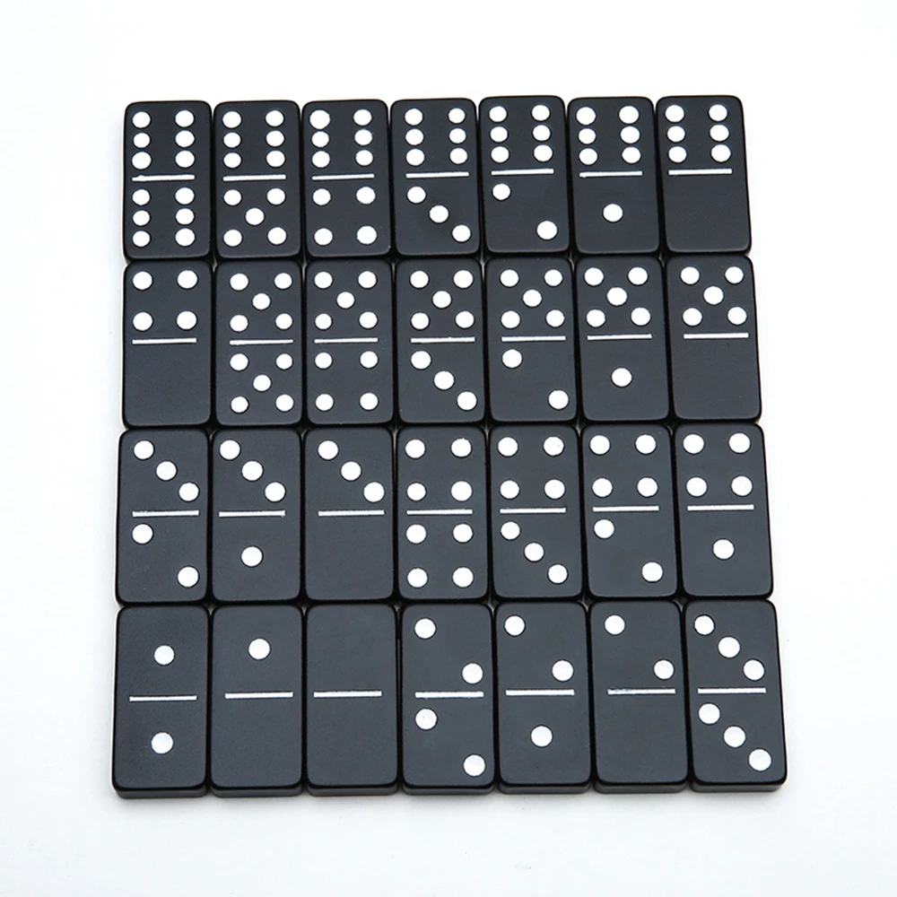 Black color Custom Logo Mop Double Six Domino Game Set Dominoes Games