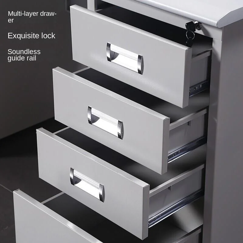 Steel Office Computer Desk With 5 Drawers Metal Office Equipment Workstation Office Equipment Desk
