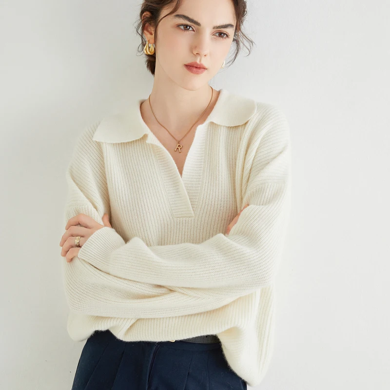 2022 new crew neck Cashmere Womens oversize Sweater solid 100%cashmere sweater