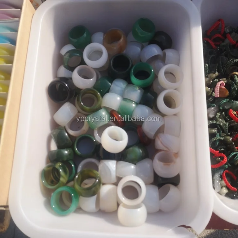 Factory direct selling Natural Jade Onyx Chalcedony Pendant Female Ring Crystal Ring