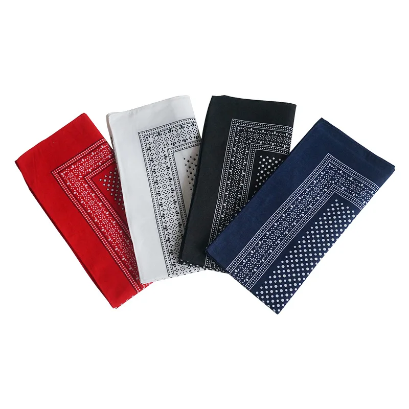 Wholesale Latest 100 % Cotton Sport Dot Neckerchief Screen Printed Custom Logo Screen Printed Head Scarf Paisley Dot Bandana
