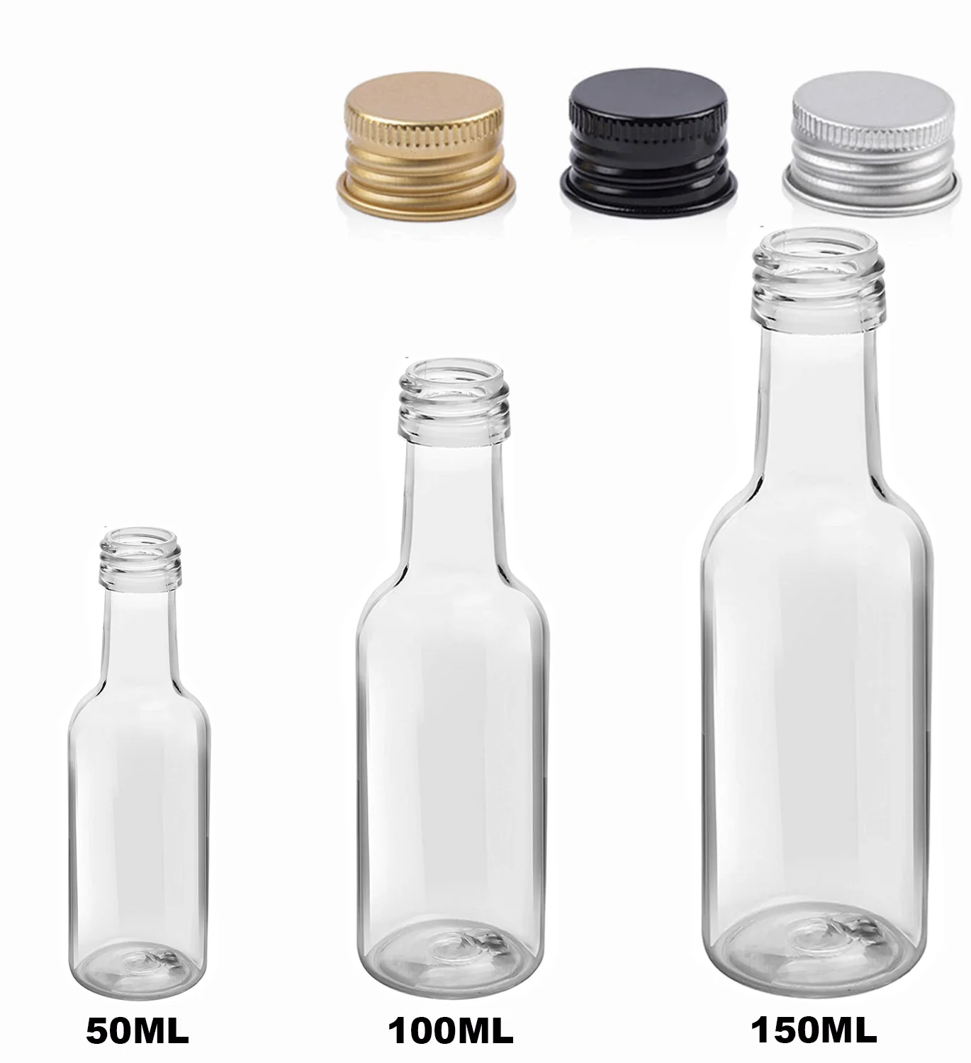 2022 New Mini Liquor Bottles Glass  50ml 2oz 100ml 3oz Empty Spirit  juice wine syrup Bottles with Screw Caps