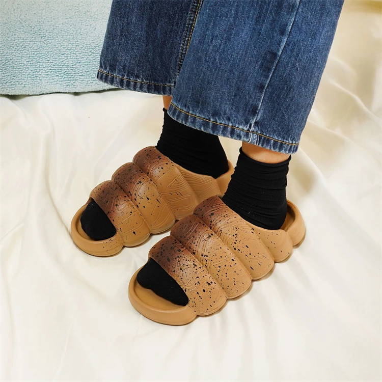 New Trendy EVA Slides Soft Colorful Outdoor Unisex Bubble Slippers Women Thick Sole Bread Shoes Sandals Men Clog Slides