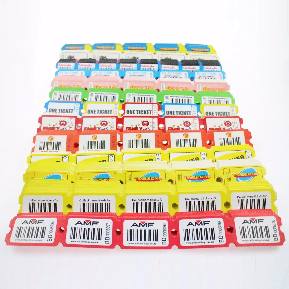 Hot Sales Customized Amusement Redemption Lottery Ticket Arcade Redemption Tickets Roll Paper Prizes