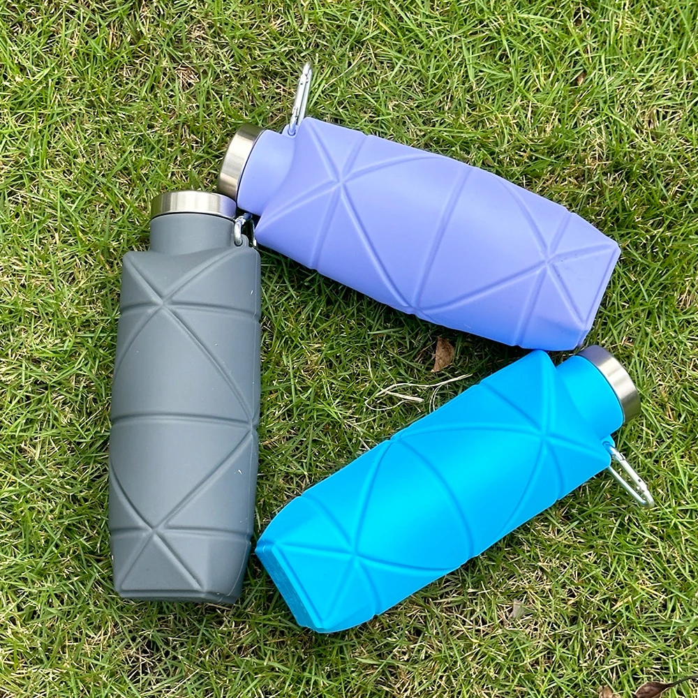 OUYADA Outdoor Sports Foldable Water Bottle Reusable BPA Free Silicone Collapsible Water Bottle For Travel Gym Camping Hike