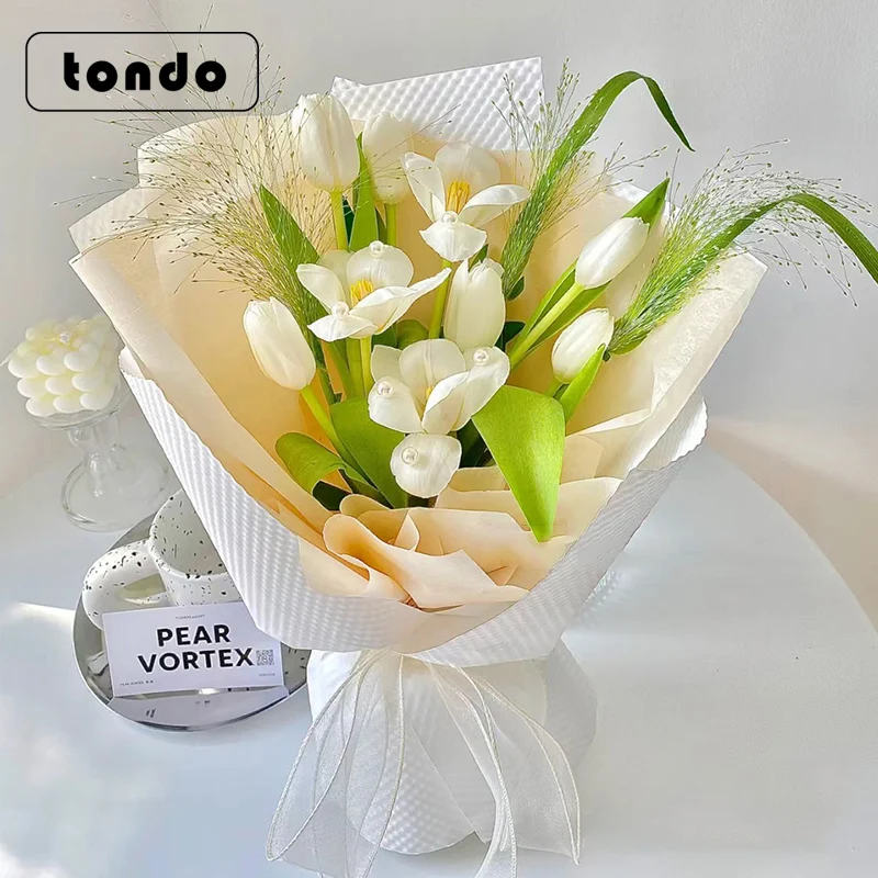korean paper50x50cm special three-dimensional embossed art paper flower wrapping long fibered paper bouquet lined with cardboard