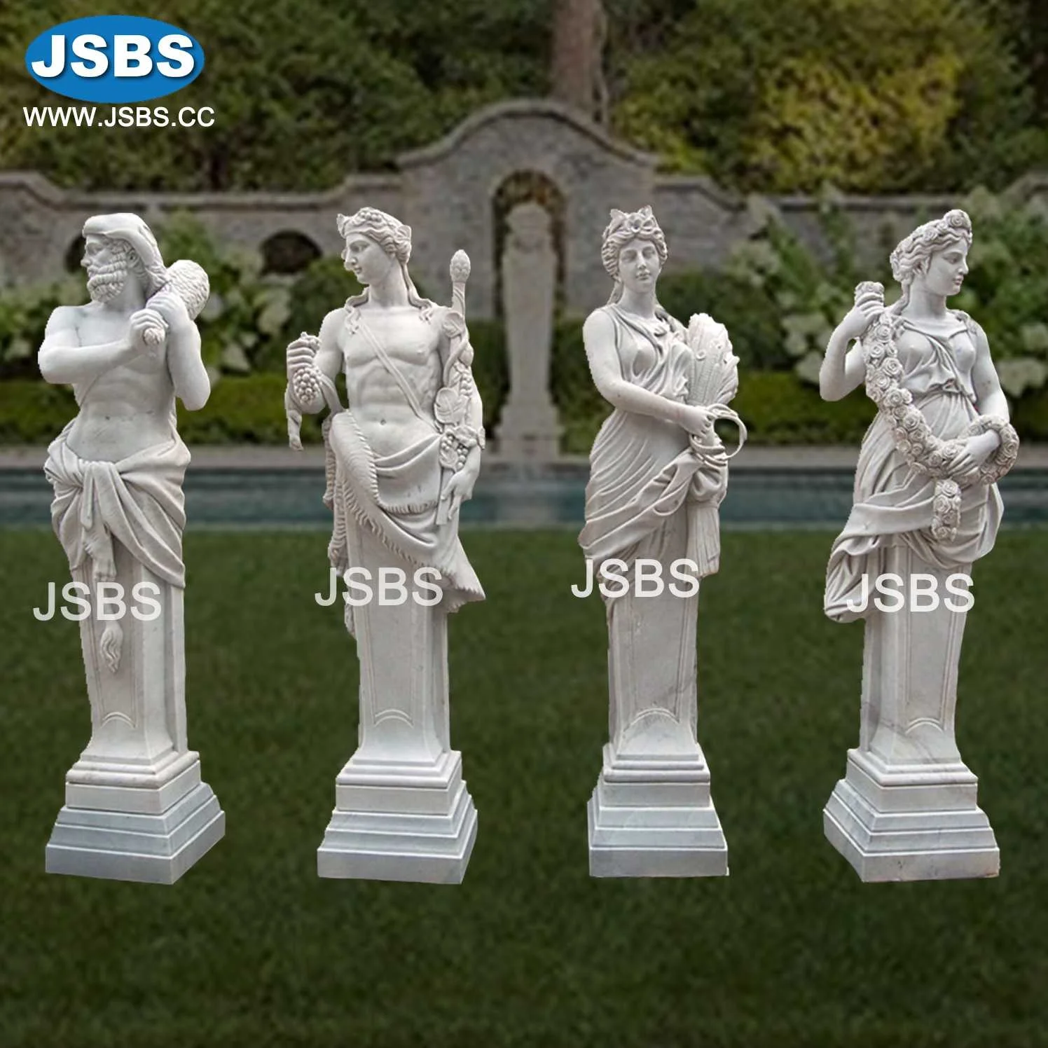 Elegant Stone Carved Luxury Home Decoration Life Size Greek Four Seasons Marble Statues Sculpture
