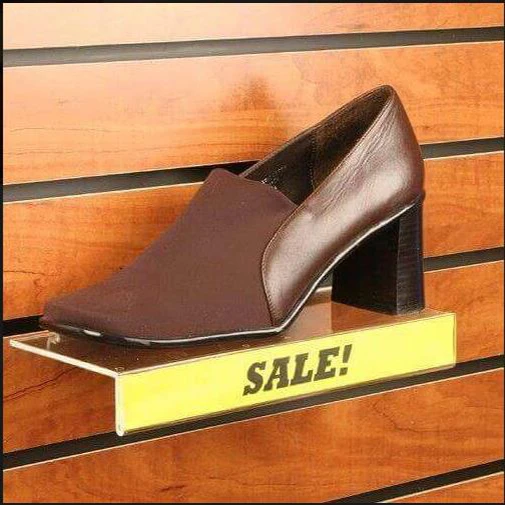 Custom Clear Wall Floating Shoe Display Rack Acrylic Slatwall Shoe Shelf Display for Retail Shop