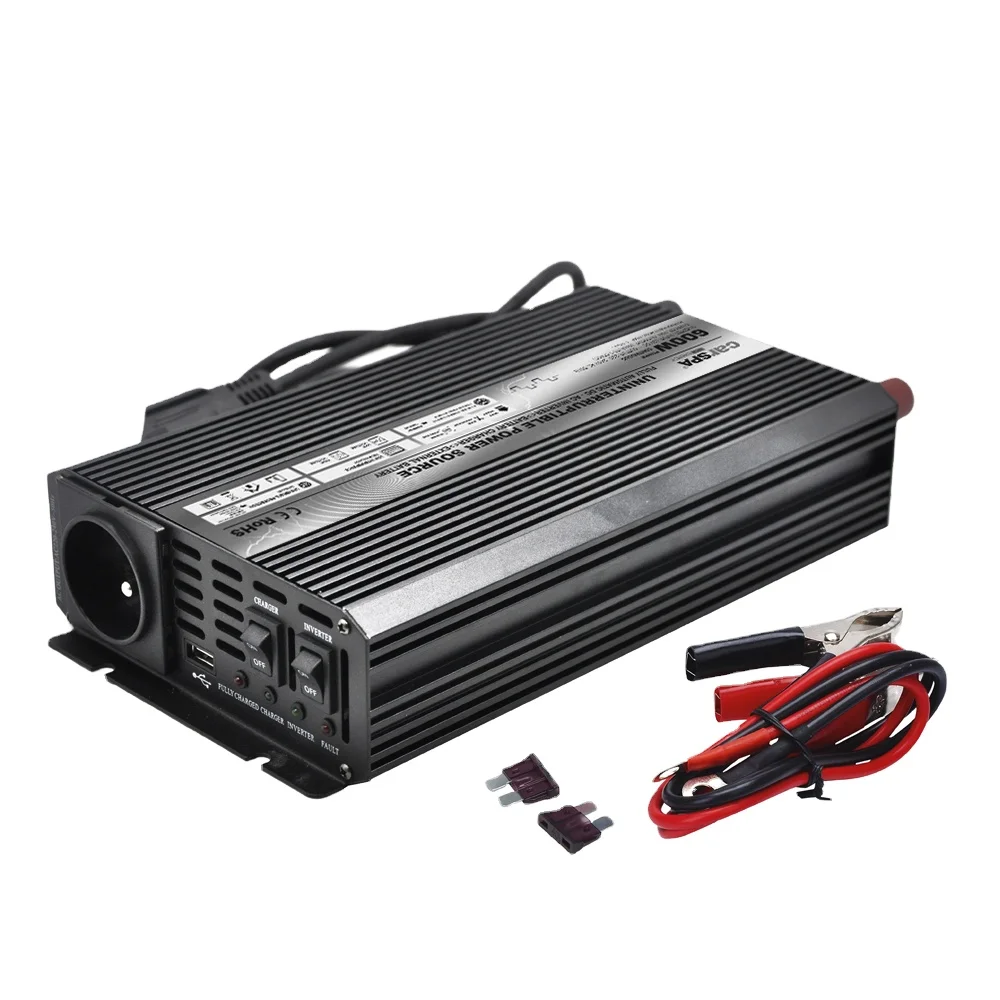 Professional Uninterrupitable  Power Source 600 Watt Modified Sine Wave Inverter With Charger UPS For Home Appliance