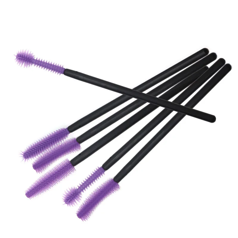 single Eyeshadow Eyelash Eyebrow Makeup Brushes 50pcs Disposable Eyelash Brush Silicone Eyelash Remover Spiral Brush