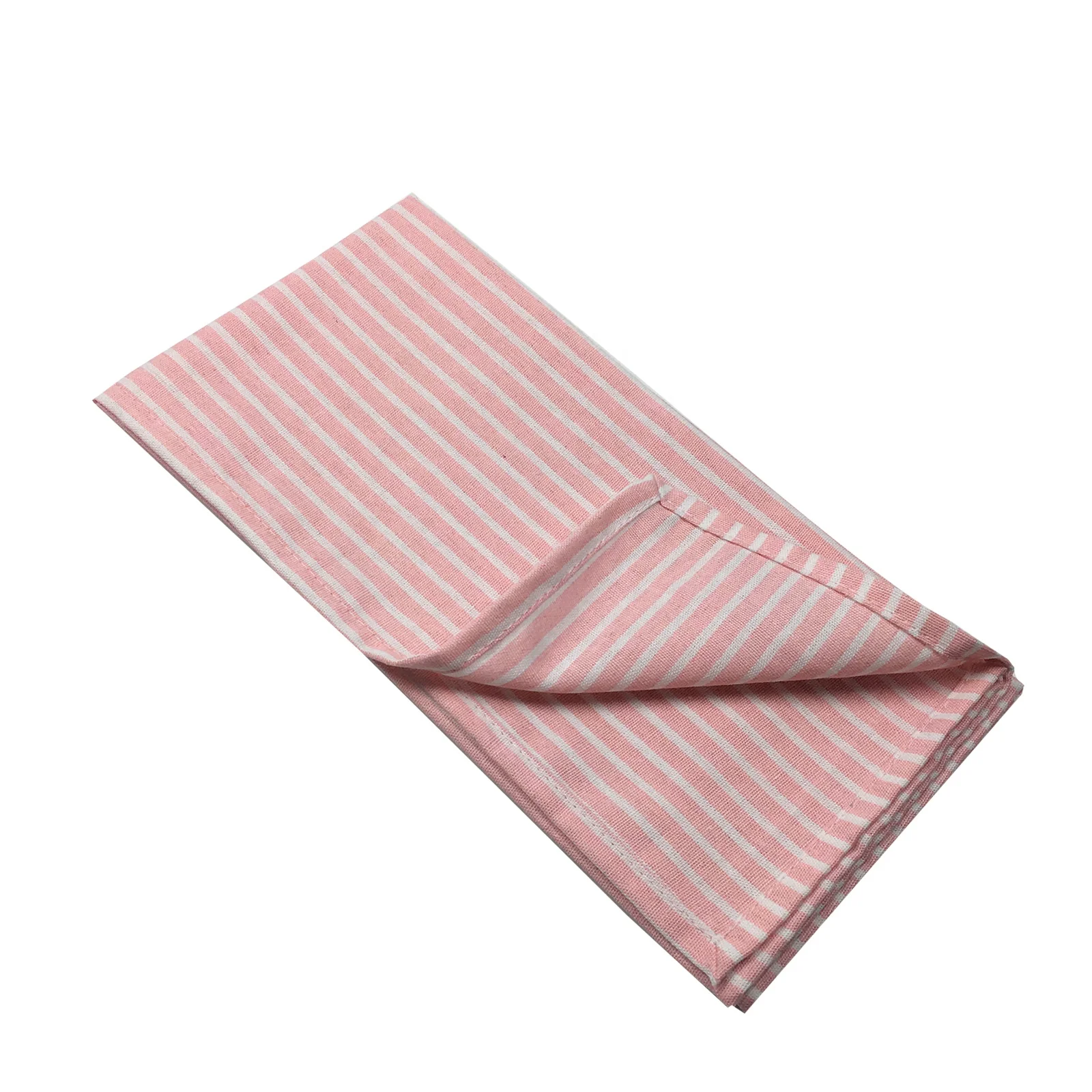 China Supplier Modern Design 100% Soft Cotton Pink Striped Woven Napkin