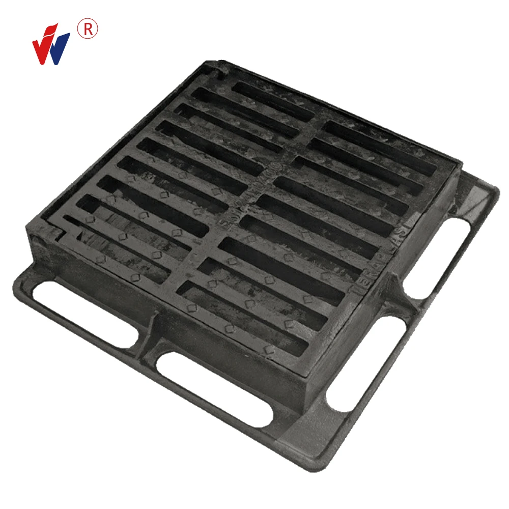 Chinese Manufacturer High Quality Outdoor Storm Drain Grating Cover Square EN124 B125 Ductile Cast Iron Manhole Cover Durable