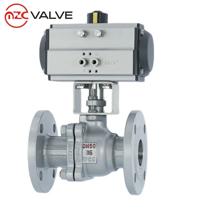 DN50 2 Inch 12V 24V Ss304 Stainless Steel Pneumatic Actuator Flange 2pcs Ball Valve with