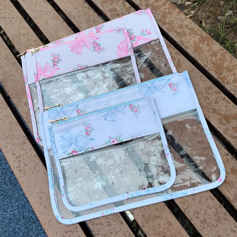 New Type Factory price waterproof Nylon PVC coins cards Pouch makeup bags travel Makeup Cosmetic Bags Transparent Cosmetic Bag