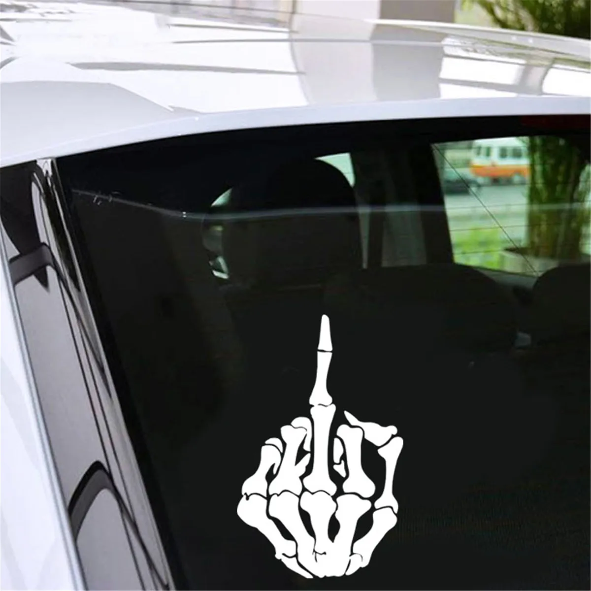 Skull Bone Middle Finger Truck Car Window Wall Bumper Vinyl Decal Stickers Gift Die Cut Decals Latop window Glass Vinyl Sticker