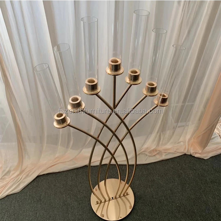 Wedding Table Centerpiece 8 Arms Glass and Acrylic Available Candlestick Holders for Home Wedding Decoration