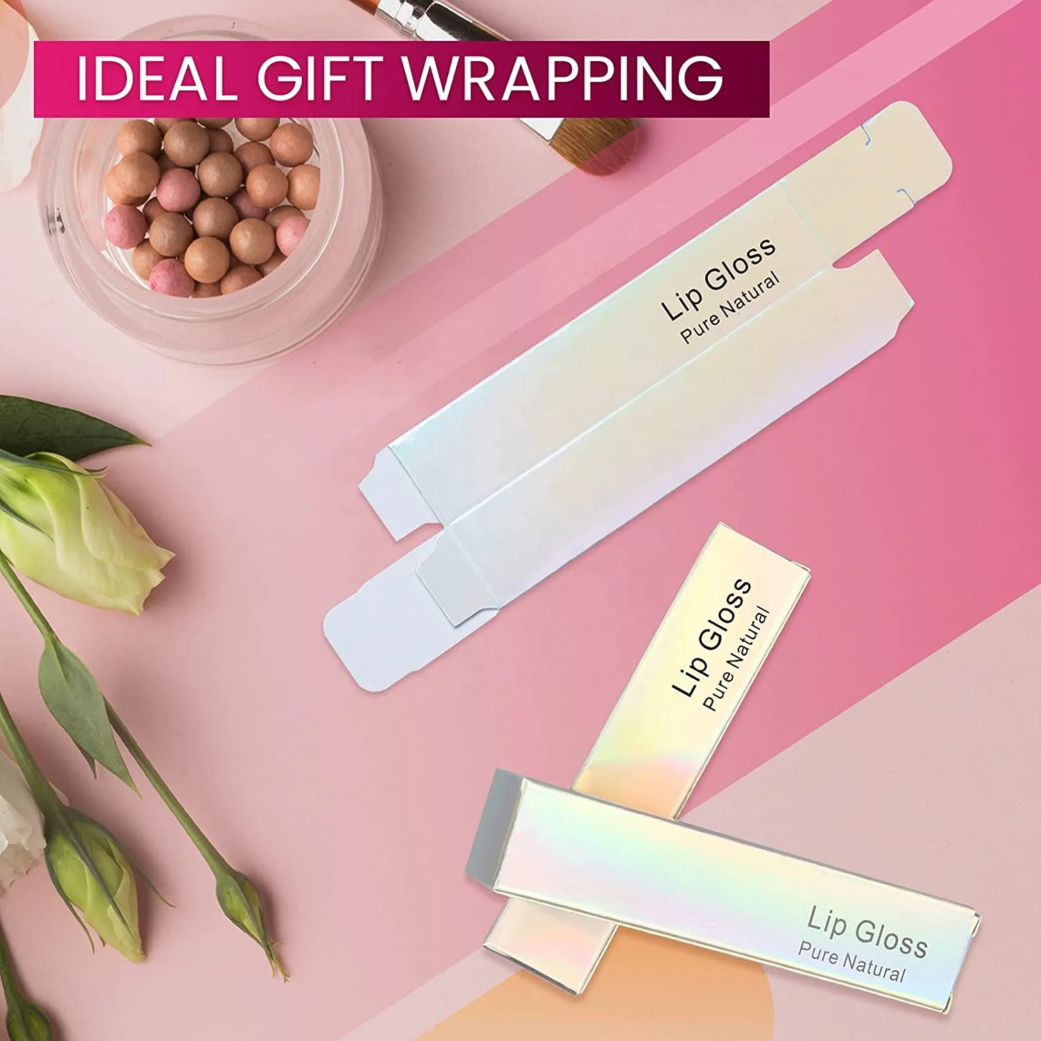 Valentines Day Gift Perfume Essential Oil Bottle Holder Lipsticks Wrapping Boxes Packaging Gifts Shiny Rectangle Lip Gloss Box