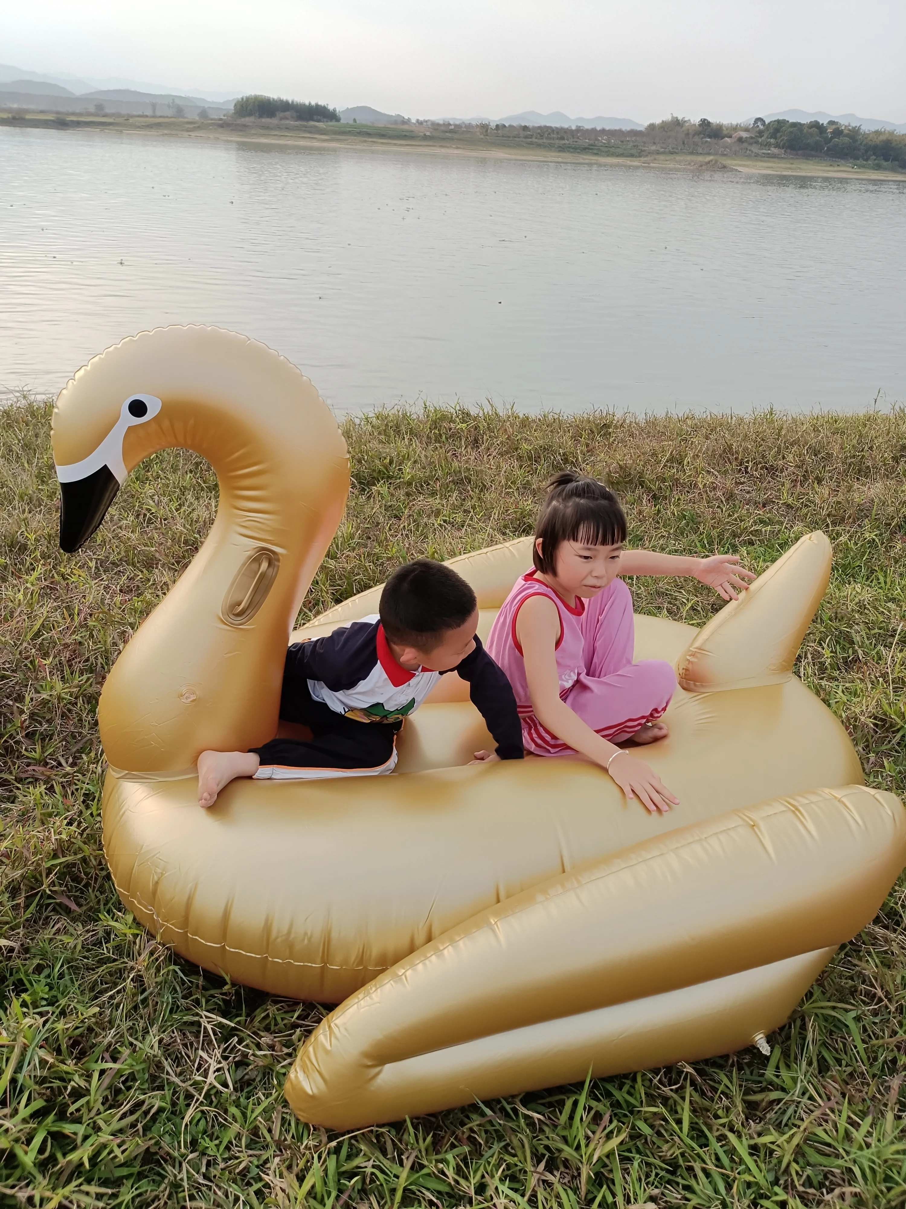 Factory hot selling Inflatable Golden Swan High quality inflatable water toys in stock