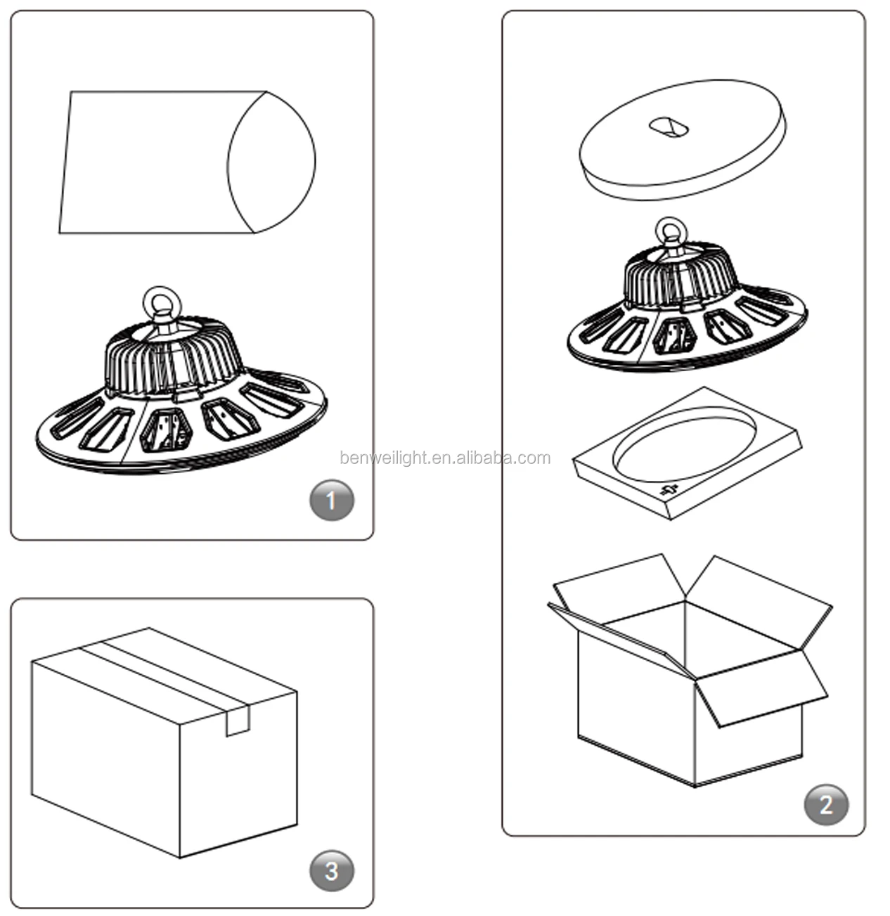 Hot Sale Model 200 Watt LED High Bay UFO Rigel Series Lights - 27,000 Lumen - DLC Premium Verified