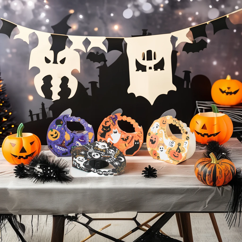 Halloween Candy Box Home Decoration Cupcakes Boxes Sweet Snack Container Halloween Present Gift Treat Boxes