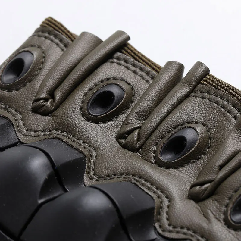 Winter Outdoor Sports Thermal Touch Screen Full Finger Fleece Warm Custom Waterproof Half Finger Leather Combat Tactical Gloves