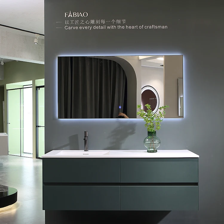 2022 Newest Arrival Two Drawers Bathroom Vanity Cabinet bathroom furniture sinks with mirror lighting