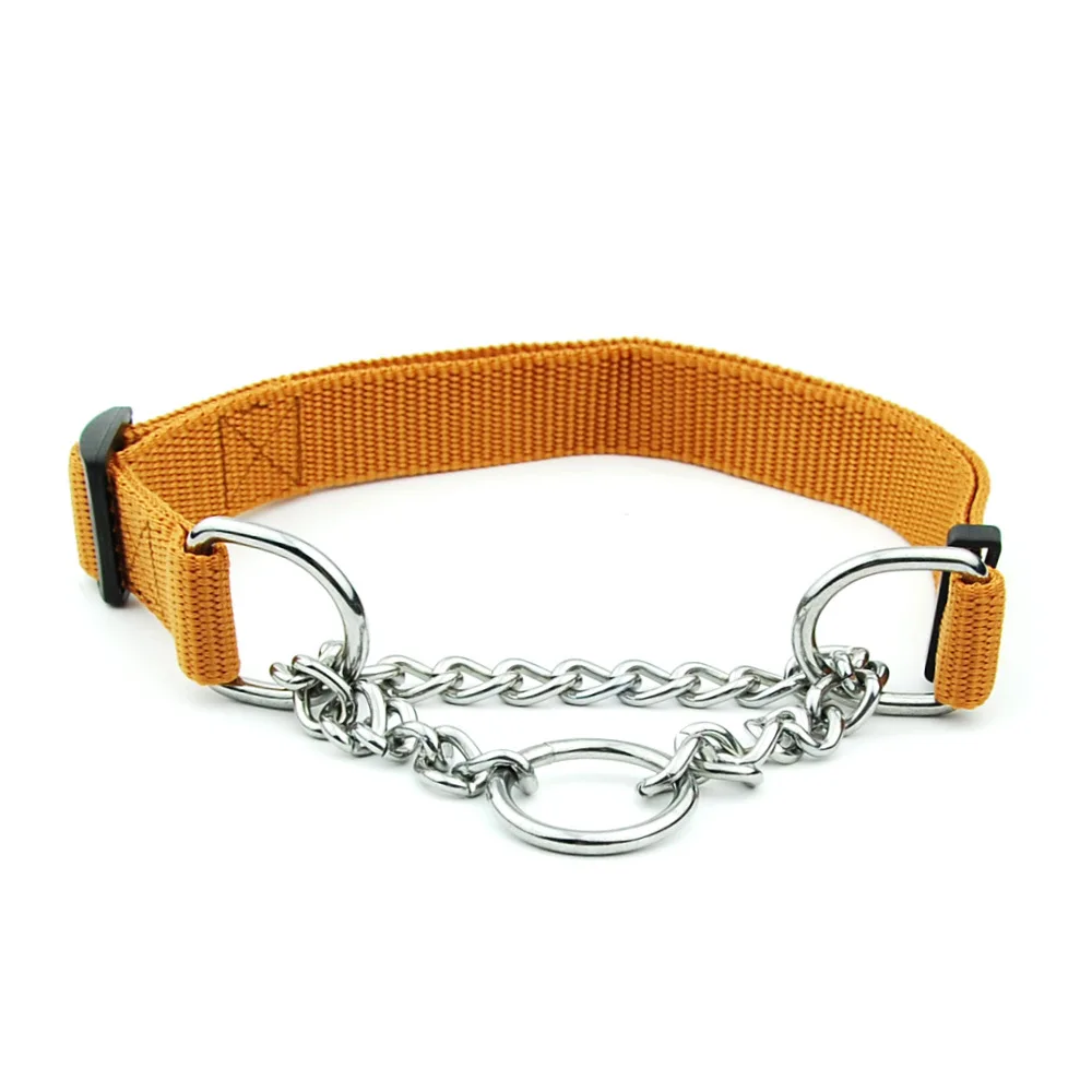 16 Designs Pet Training Adjustable Martingale Dog Collar With Chain