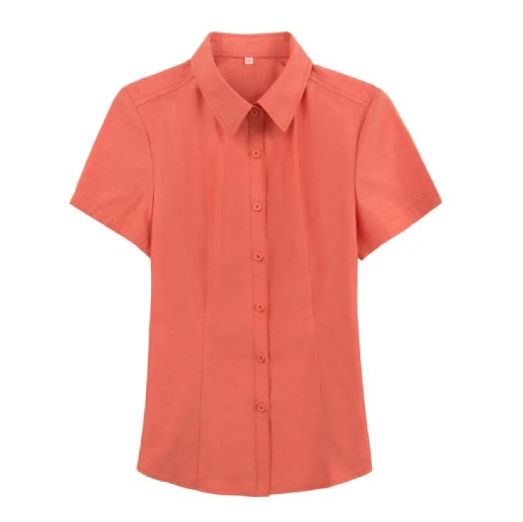 Fashion Uniform Breathable Material Short Sleeve Office Elegant Ladies Summer Blouse