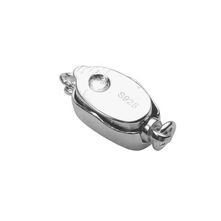 wholesale price chunky connector 925 chain clasp sterling silver DIY Accessories gemstone necklace box clasps for jewelry making