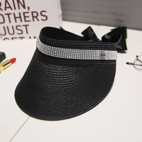 2022 New arrival summer beach visor cap Letter Big Brim Hat Travel Sun Hat Trend brand visor straw hats cap