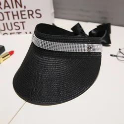 2022 New arrival summer beach visor cap Letter Big Brim Hat Travel Sun Hat Trend brand visor straw hats cap