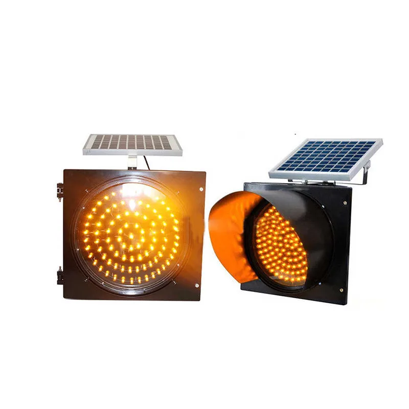 Hot Selling Diameter 300mm LED Traffic Warning Light High Brightness Solar Yellow Flash Traffic sign