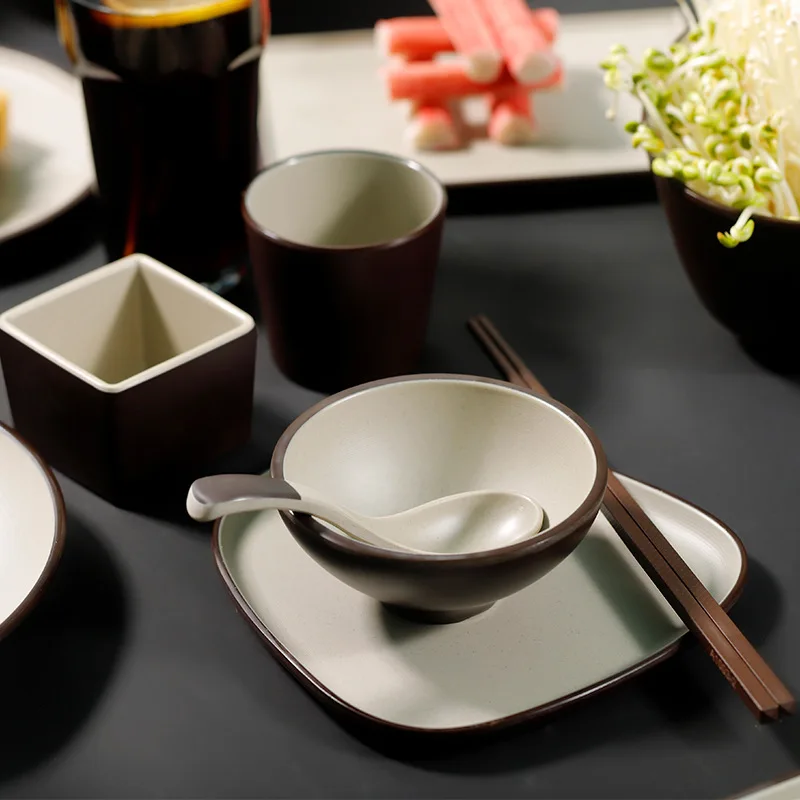 Melamine tableware set  round and square hotel dinner set factory direct sales