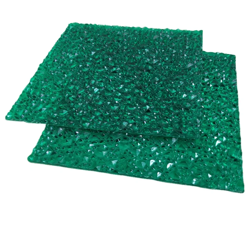 
100% recycled clear plastic embossed pc diamond door panel sheet 