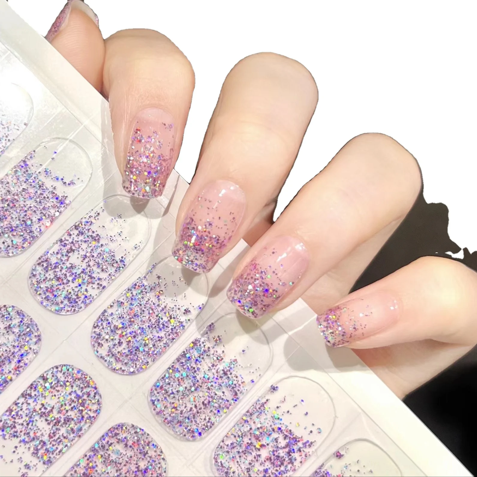 NO NEED TOP COAT NO NEED LAMP TO CURE Gel Nail wraps french designs factory supplier New designs custom Full Nail Polish strips