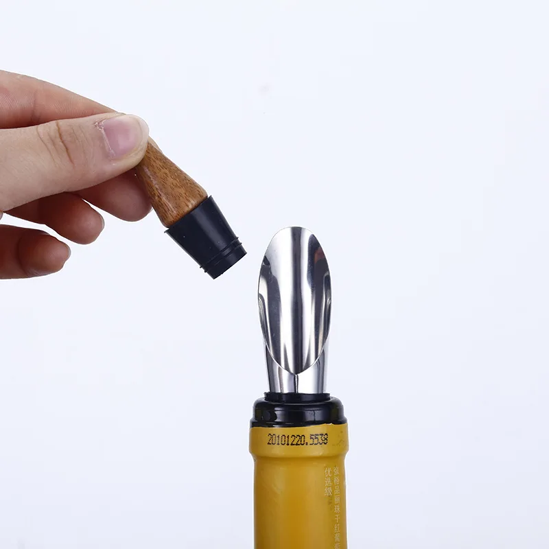 4Pcs wine accessories bottle opener corkscrew kit with bamboo box set