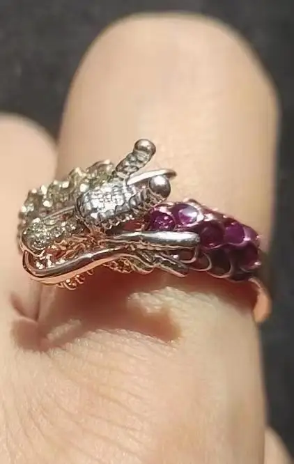 New Dragon head ring rose gold dragon ring for women girls men