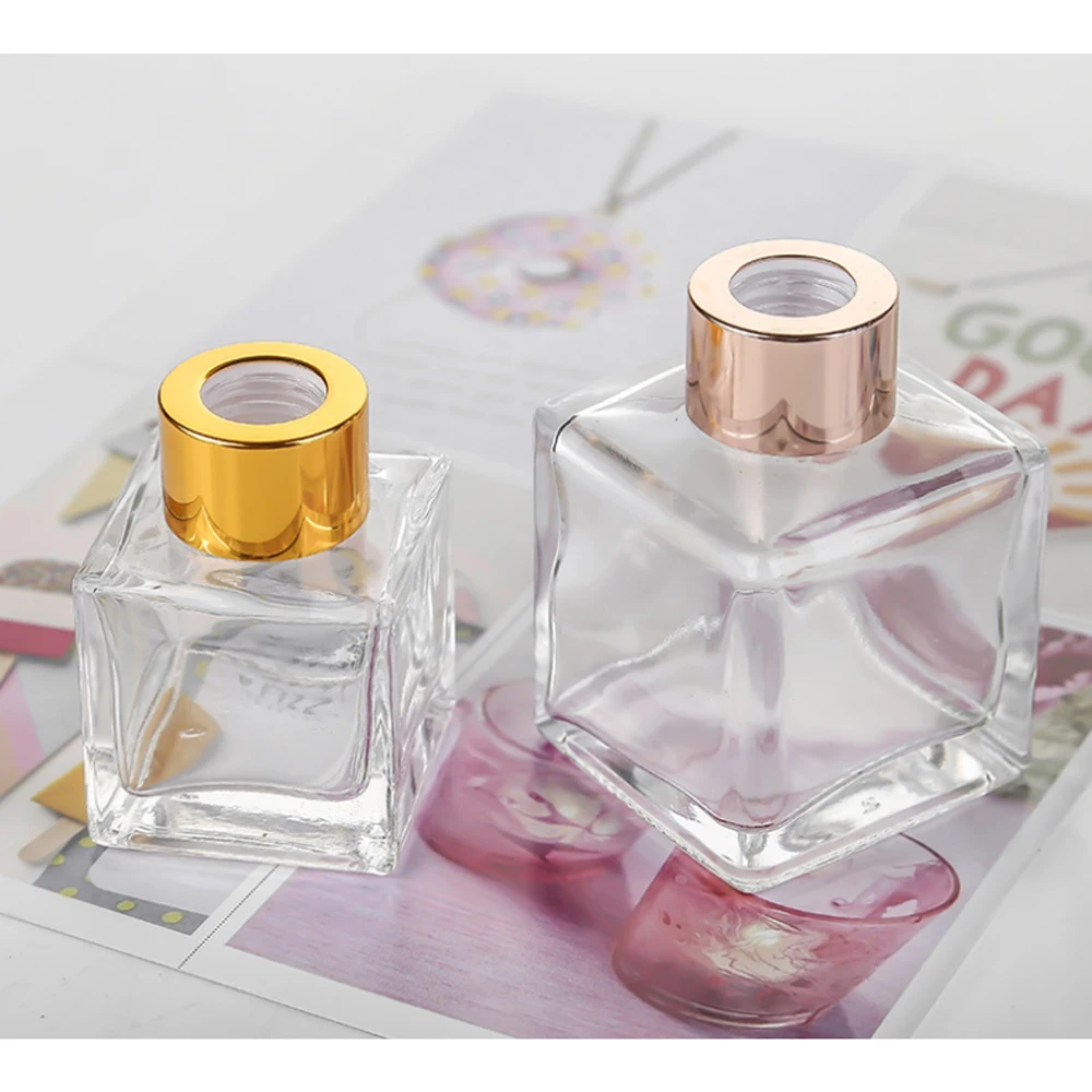 High Quality Hot Sale Different Sizes Round Square Glass Reed Diffuser Bottle 100ml With Stopper