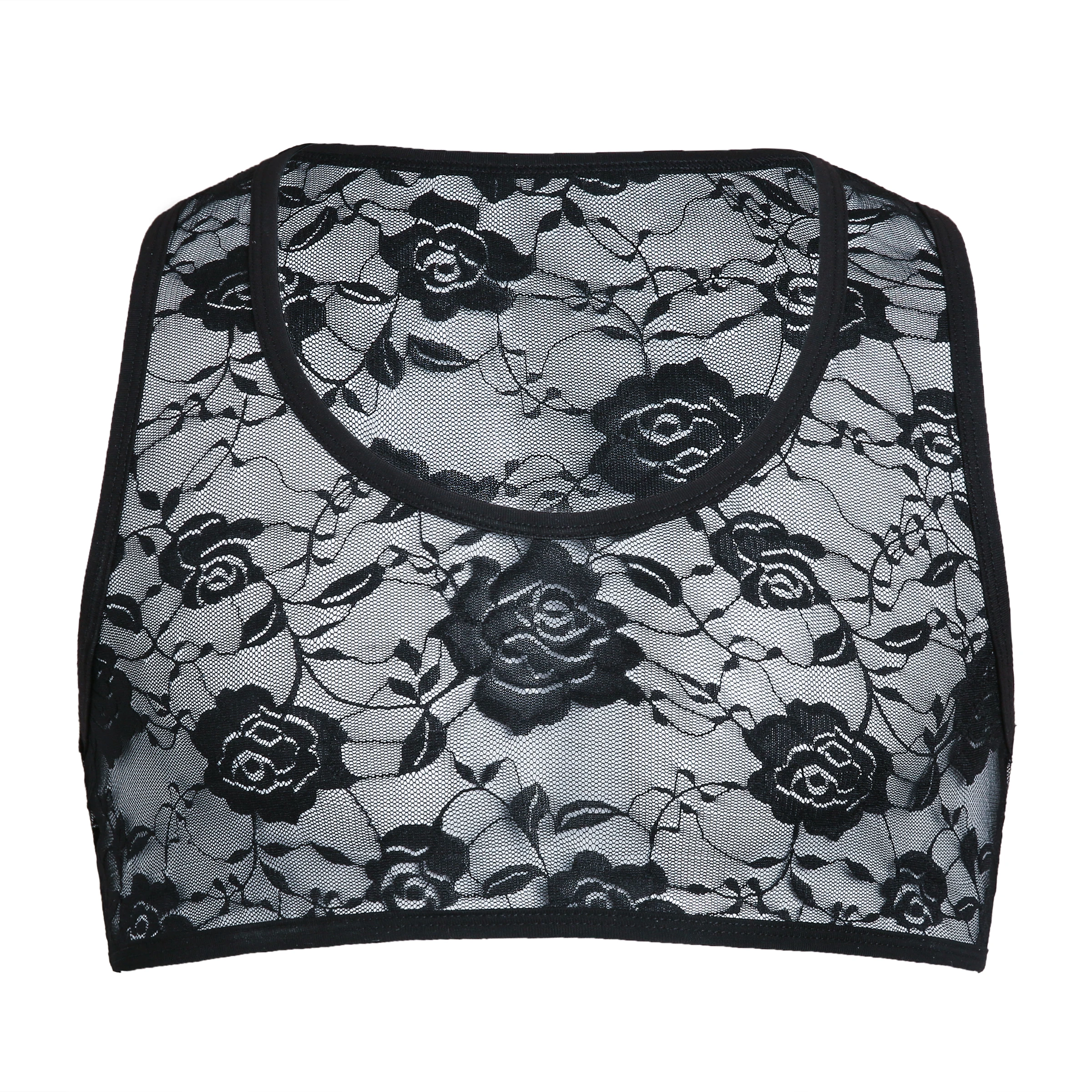 
MENSSEXI New Arrival Lace Mens Undershirts Gay Underwear Ropa Interior Hombre Tank Crop Tops Sexy Rose Flower 