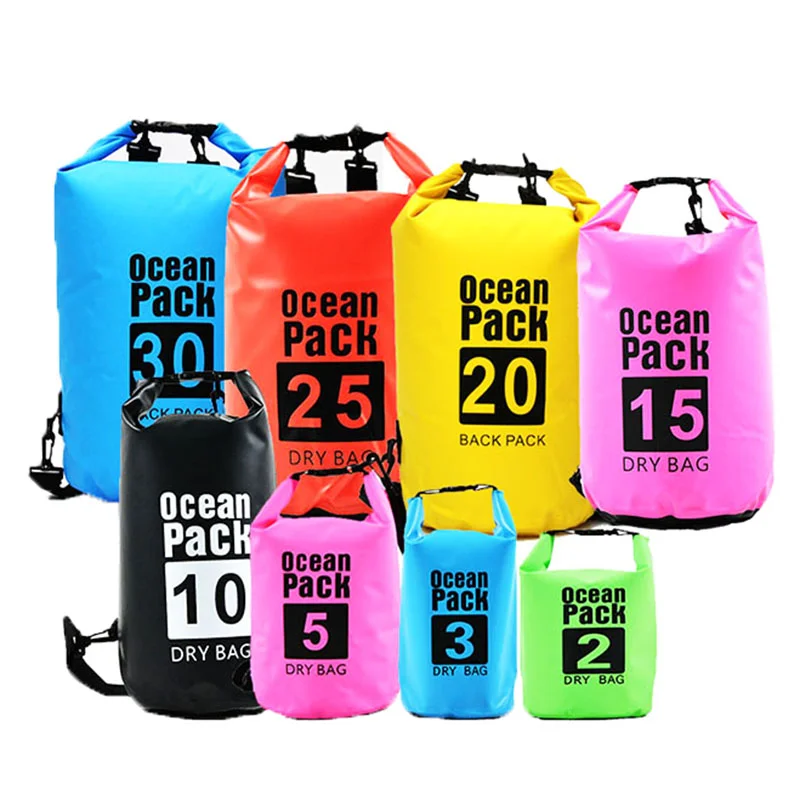 adjustable strap floating foldable custom logo pvc camping backpack roll top waterproof dry bag