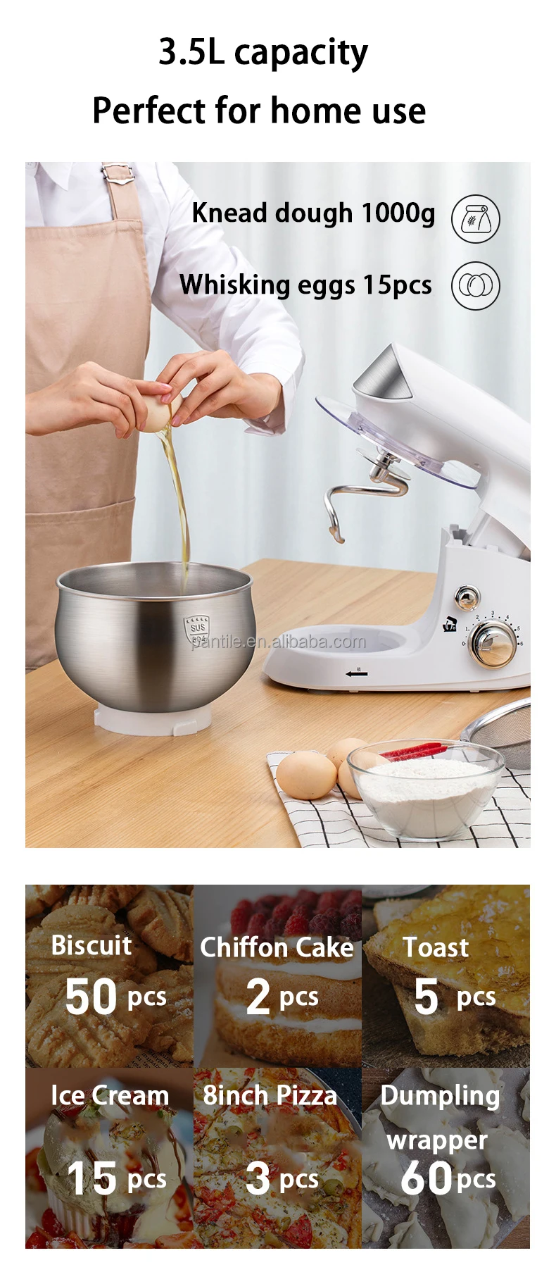 Cocina Kitchen Mixer Blander Robots De Cuisine Cocina Electrica Electrodomestico Cake Ss Bowl Stand Food Mixers