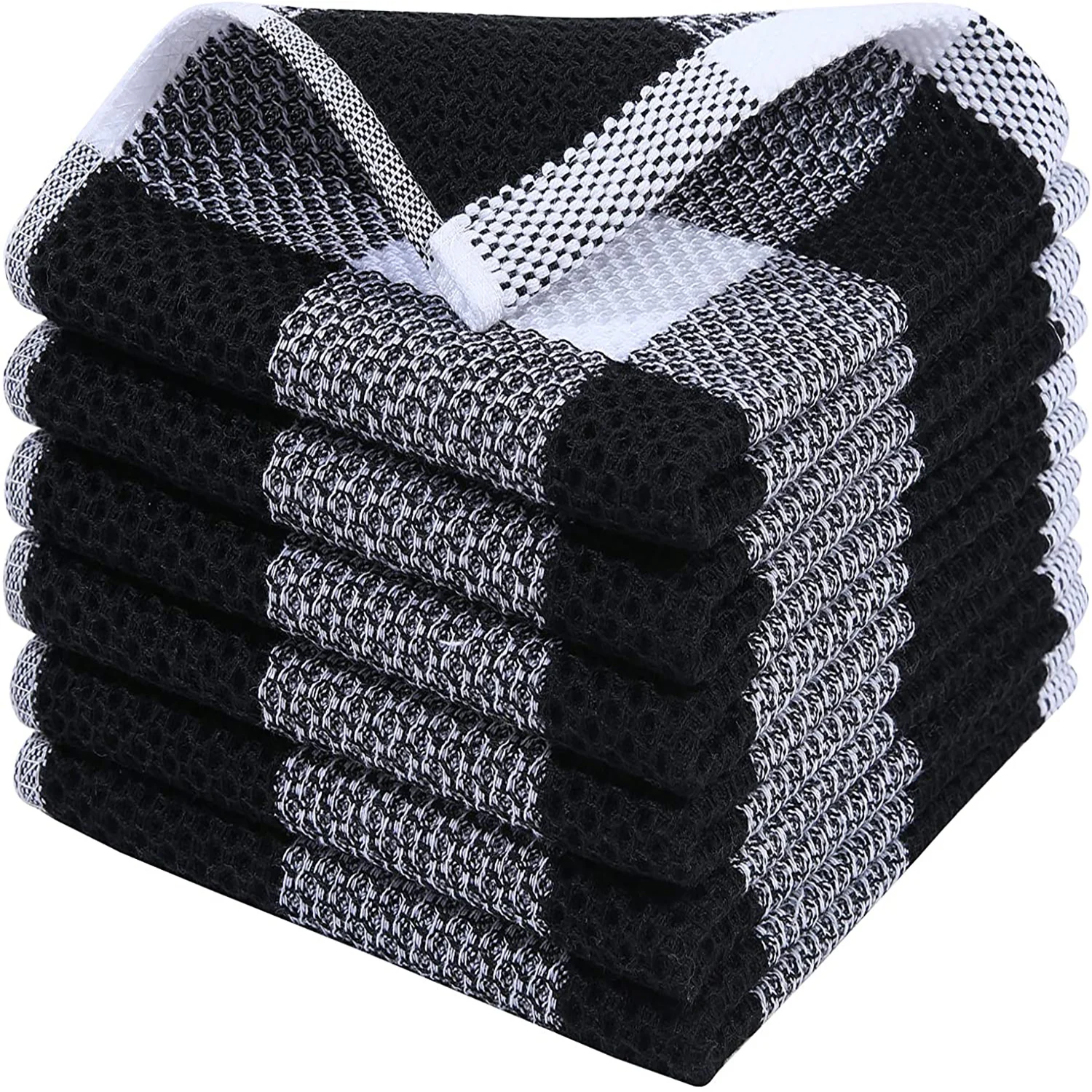 Amazon hot sale waffle weave towel high quality absorbent and easy to clean waffle organic cotton towels durable dish towels