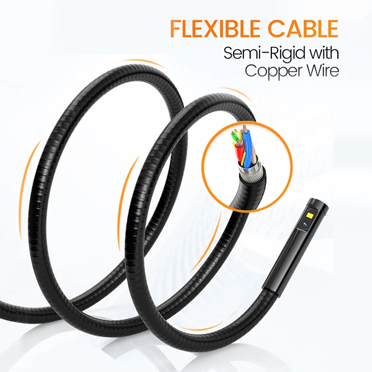 2022 New product pipe endoscope industrial borescope with 5 inch LCD screen 1080P HD 8mm video dual lens endoscope camera